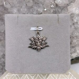 Green Man Leaf Pendant Charm 925
